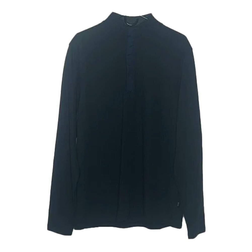 🆕 HUGO BOSS Navy Zipup Heavy Polo Size XL